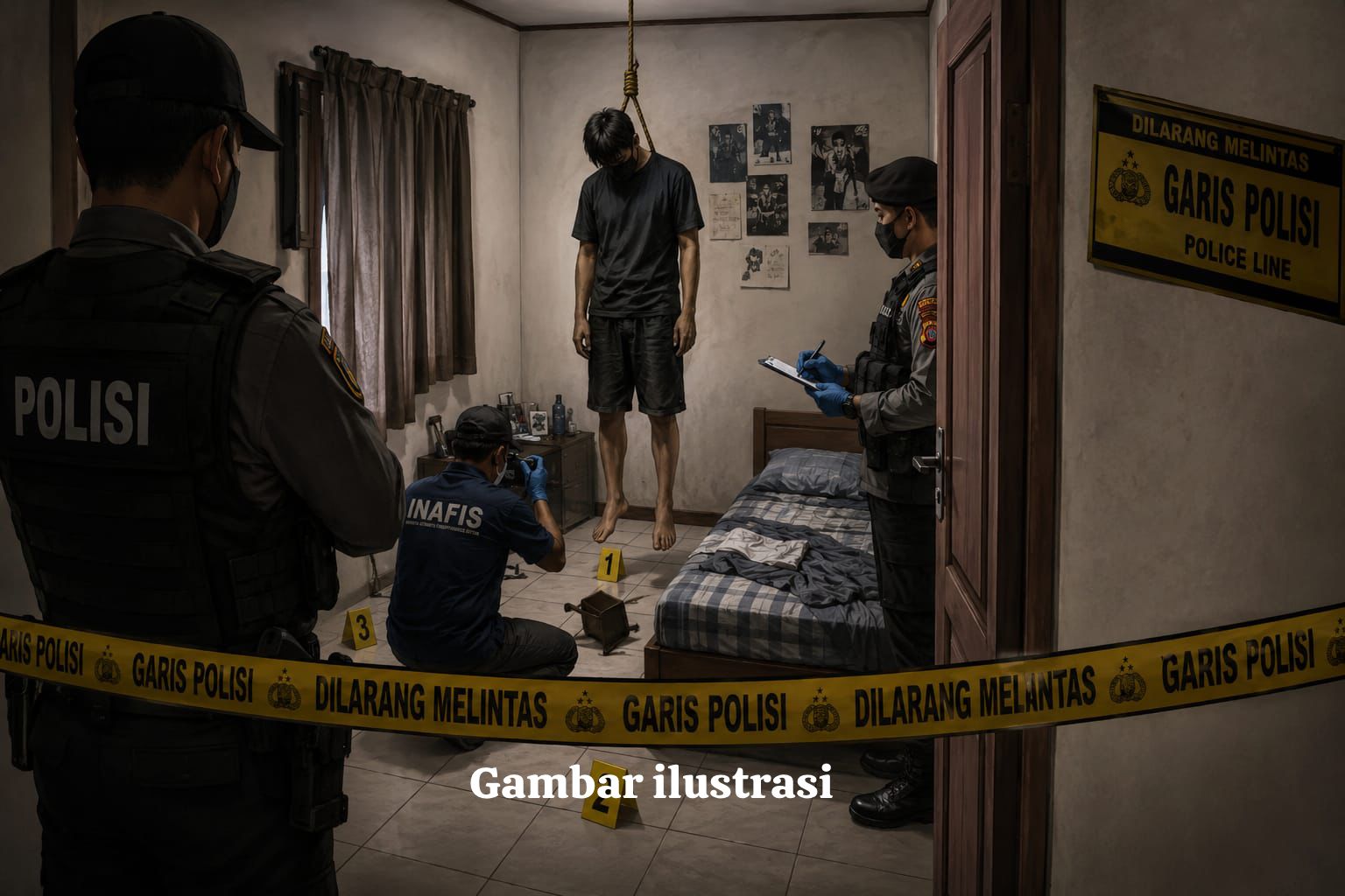 Diduga Gantung Diri Seorang Pria Di Temukan Meninggal Dalam Sebuah Rumah Di Kecamatan Kempo